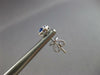 SMALL .51CT DIAMOND & AAA SAPPHIRE 14KT WHITE GOLD 3D ROUND FLOWER STUD EARRINGS