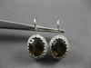 LARGE 4.60CT DIAMOND & AAA SMOKY TOPAZ 14K WHITE GOLD LEVERBACK HANGING EARRINGS