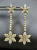 ESTATE 1.25CT DIAMOND 14KT YELLOW GOLD 3D DOUBLE FLOWER CLASSIC HANGING EARRINGS