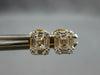 ESTATE .50CT DIAMOND 18KT YELLOW GOLD ROUND & BAGUETTE CLUSTER SQUARE EARRINGS