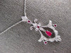 .77CT DIAMOND & AAA RUBY 18KT WHITE GOLD 3D FLOWER FILIGREE BY THE YARD NECKLACE