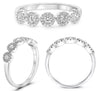 ESTATE .40CT DIAMOND 14KT WHITE GOLD 3D ROUND CLASSIC MULTI FLOWER FUN RING