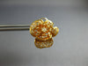 LARGE .83CT DIAMOND 18KT WHITE & ROSE GOLD ROSE FLOWER CLIP ON HANGING EARRINGS