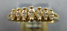 .39CT DIAMOND 14K WHITE & YELLOW GOLD 3D 7 STONE MARQUISE SHAPE ANNIVERSARY RING