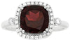 2.78CT DIAMOND & AAA RHODOLITE 14KT WHITE GOLD CUSHION & ROUND SQUARE HALO RING
