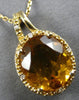 ESTATE LARGE 4.63CT DIAMOND & AAA CITRINE 14KT YELLOW GOLD HALO FLOATING PENDANT