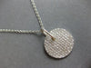 LARGE 1.30CT DIAMOND 14KT WHITE GOLD CLASSIC ROUND PAVE INVISIBLE PENDANT #27757
