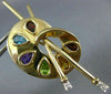 ESTATE 2.45CT DIAMOND MUTLI GEM 14K GOLD PAINTERS PALETTE BRUSH PIN BROOCH 20181