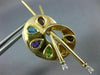 ESTATE 2.45CT DIAMOND MUTLI GEM 14K GOLD PAINTERS PALETTE BRUSH PIN BROOCH 20181