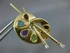 ESTATE 2.45CT DIAMOND MUTLI GEM 14K GOLD PAINTERS PALETTE BRUSH PIN BROOCH 20181