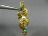 ANTIQUE AAA PEARL & TURQUOISE 14KT YELLOW GOLD HANDCRAFTED FILIGREE BROOCH 22544