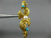ANTIQUE AAA PEARL & TURQUOISE 14KT YELLOW GOLD HANDCRAFTED FILIGREE BROOCH 22544