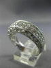 ESTATE WIDE .80CT DIAMOND 14KT WHITE GOLD OPEN FILIGREE TWO ROW ANNIVERSARY RING