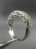 ESTATE WIDE .80CT DIAMOND 14KT WHITE GOLD OPEN FILIGREE TWO ROW ANNIVERSARY RING