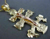 ANTIQUE 14KT YELLOW & ROSE GOLD 3D HANDCRAFTED CRUCIFIX CROSS PENDANT #24291