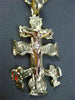 ANTIQUE 14KT YELLOW & ROSE GOLD 3D HANDCRAFTED CRUCIFIX CROSS PENDANT #24291