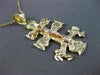 ANTIQUE 14KT YELLOW & ROSE GOLD 3D HANDCRAFTED CRUCIFIX CROSS PENDANT #24291