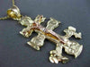 ANTIQUE 14KT YELLOW & ROSE GOLD 3D HANDCRAFTED CRUCIFIX CROSS PENDANT #24291