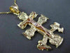 ANTIQUE 14KT YELLOW & ROSE GOLD 3D HANDCRAFTED CRUCIFIX CROSS PENDANT #24291