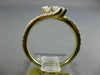 ESTATE 1.02CT DIAMOND 14KT YELLOW GOLD 2 STONE CRISS CROSS LOVE ANNIVERSARY RING