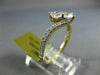 ESTATE 1.02CT DIAMOND 14KT YELLOW GOLD 2 STONE CRISS CROSS LOVE ANNIVERSARY RING
