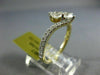 ESTATE 1.02CT DIAMOND 14KT YELLOW GOLD 2 STONE CRISS CROSS LOVE ANNIVERSARY RING