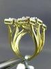 ESTATE EXTRA LARGE 1.46CT DIAMOND 14K TWO TONE GOLD SQUARE HALO ANNIVERSARY RING