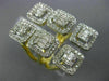 ESTATE EXTRA LARGE 1.46CT DIAMOND 14K TWO TONE GOLD SQUARE HALO ANNIVERSARY RING