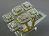 ESTATE EXTRA LARGE 1.46CT DIAMOND 14K TWO TONE GOLD SQUARE HALO ANNIVERSARY RING