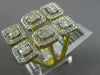 ESTATE EXTRA LARGE 1.46CT DIAMOND 14K TWO TONE GOLD SQUARE HALO ANNIVERSARY RING