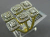 ESTATE EXTRA LARGE 1.46CT DIAMOND 14K TWO TONE GOLD SQUARE HALO ANNIVERSARY RING