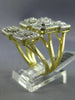 ESTATE EXTRA LARGE 1.46CT DIAMOND 14K TWO TONE GOLD SQUARE HALO ANNIVERSARY RING