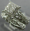 ESTATE .73CT DIAMOND 14K WHITE GOLD SQUARE HALO ENGAGEMENT WEDDING RING BAND SET