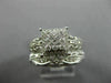 ESTATE .73CT DIAMOND 14K WHITE GOLD SQUARE HALO ENGAGEMENT WEDDING RING BAND SET