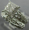 ESTATE .73CT DIAMOND 14K WHITE GOLD SQUARE HALO ENGAGEMENT WEDDING RING BAND SET