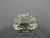 ESTATE .73CT DIAMOND 14K WHITE GOLD SQUARE HALO ENGAGEMENT WEDDING RING BAND SET
