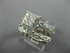 ESTATE .73CT DIAMOND 14K WHITE GOLD SQUARE HALO ENGAGEMENT WEDDING RING BAND SET