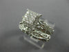 ESTATE .73CT DIAMOND 14K WHITE GOLD SQUARE HALO ENGAGEMENT WEDDING RING BAND SET