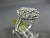 ESTATE LARGE 1.47CT DIAMOND 18K WHITE GOLD CLASSIC FLOWER HEART SHAPED LOVE RING