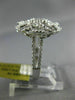 ESTATE LARGE 1.47CT DIAMOND 18K WHITE GOLD CLASSIC FLOWER HEART SHAPED LOVE RING