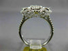 ESTATE LARGE 1.47CT DIAMOND 18K WHITE GOLD CLASSIC FLOWER HEART SHAPED LOVE RING