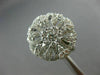 ESTATE LARGE 1.47CT DIAMOND 18K WHITE GOLD CLASSIC FLOWER HEART SHAPED LOVE RING