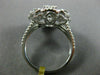 ESTATE LARGE 1.47CT DIAMOND 18K WHITE GOLD CLASSIC FLOWER HEART SHAPED LOVE RING