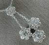 ESTATE 1.10CT DIAMOND 14KT WHITE GOLD 3D CLUSTER FLOWER DROP PENDANT #26731