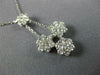 ESTATE 1.10CT DIAMOND 14KT WHITE GOLD 3D CLUSTER FLOWER DROP PENDANT #26731