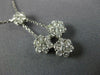 ESTATE 1.10CT DIAMOND 14KT WHITE GOLD 3D CLUSTER FLOWER DROP PENDANT #26731