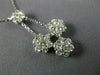 ESTATE 1.10CT DIAMOND 14KT WHITE GOLD 3D CLUSTER FLOWER DROP PENDANT #26731