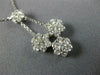 ESTATE 1.10CT DIAMOND 14KT WHITE GOLD 3D CLUSTER FLOWER DROP PENDANT #26731