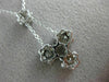 ESTATE 1.10CT DIAMOND 14KT WHITE GOLD 3D CLUSTER FLOWER DROP PENDANT #26731