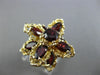 ANTIQUE EXTRA LARGE 6.0CT AAA GARNET 14KT YELLOW GOLD 3D FLOWER RING #25609